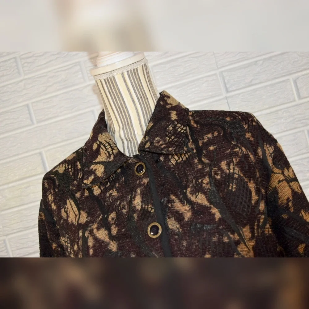 Vintage Keren Hart Brown & Black Patterned Jacket - Picture 3 of 7